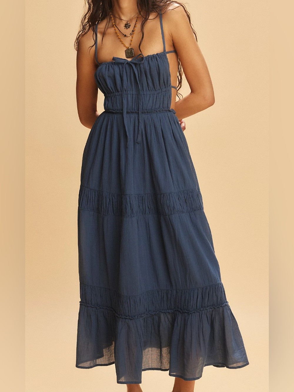 Free People Taking Sides Maxi Dress - Picture 1 of 6